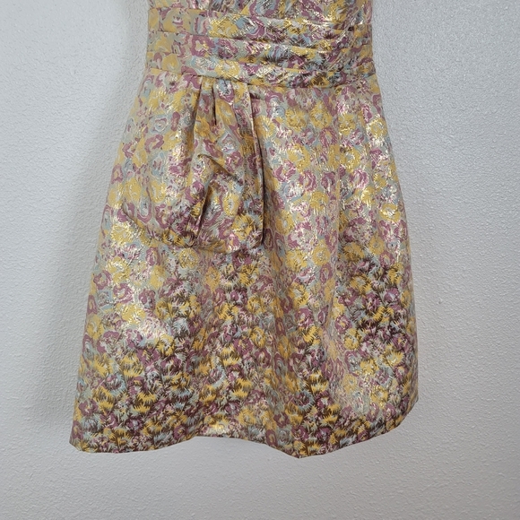 Zac Posen Target Gold Brocade Cocktail Party Dress Pockets Womens 8 NWT - Picture 7 of 14
